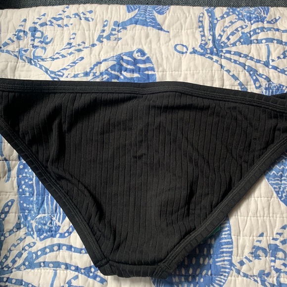 NWT SEAFOLLY Inka Rib Hipster Bikini Bottom black size 12 - Picture 6 of 9